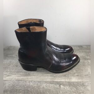 Road Wolf Indie Beatle Cowboy Black Cherry Leather Leather Mens Western Boots 10